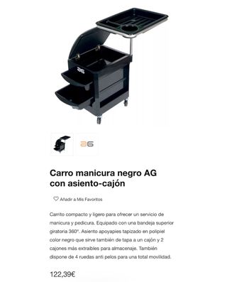 Carro auxiliar manicura/pedicura