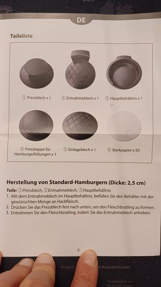 Pressa per Hamburger 5 pezzi