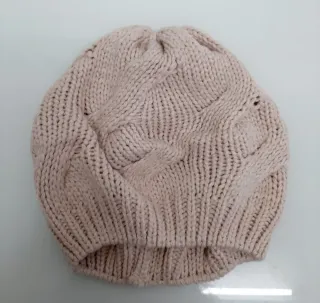 Boina di maglia beige da donna taglia unica NUOVA