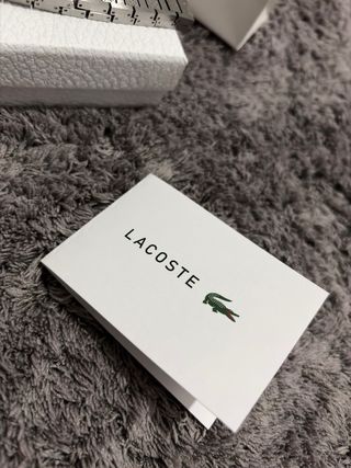 Pulsera Lacoste Plata y Blanco