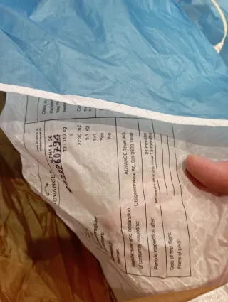 Equipo de parapente advance en A