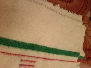 Manta de lana pura con rayas