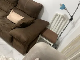 Sofá Chase largo tela y ante