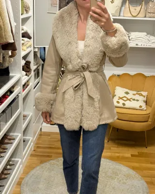 Abrigo polipiel FORRADO PELO