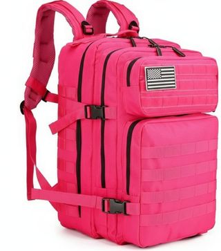Mochila Táctica 50L Rosa Fucsia + 2 Parches