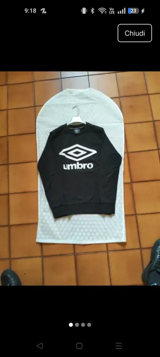 Felpa Umbro nera bambino