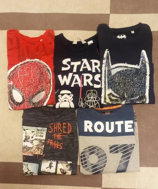 Lote Ropa Niño Camisetas y Sudaderas T-128cm