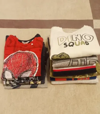 Lote Ropa Niño Camisetas y Sudaderas T-128cm