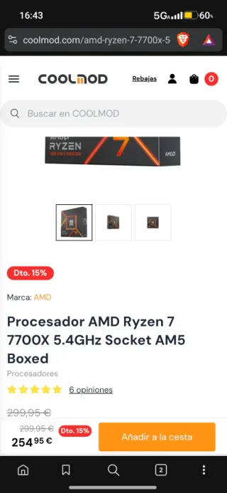 Procesador AMD Ryzen 7 7700X