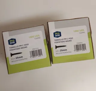 2 cajas de tornillos para pladur 3,5x25mm