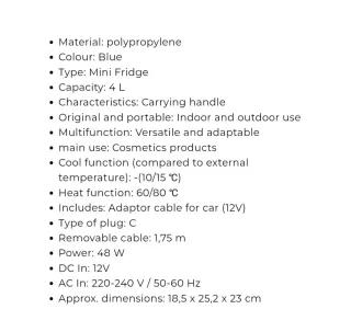 Nevera Portátil InnovaGoods Azul