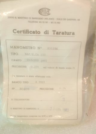 Manometro Cella 6000 PSI Mezzo pollice Kl 0.25