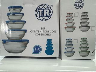 Set 5 Contenitori Vetro con Coperchi TR