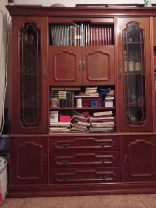 Armario de madera y cristal