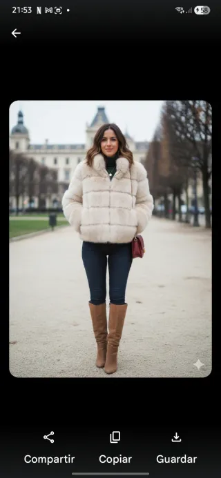 Chaqueta Pelo Sintético Beige Suave Talla M-L