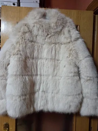 Chaqueta Pelo Sintético Beige Suave Talla M-L