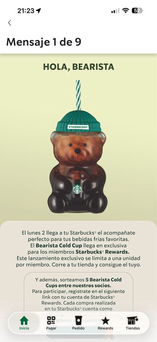 Vaso Starbucks Bearista Glass Original