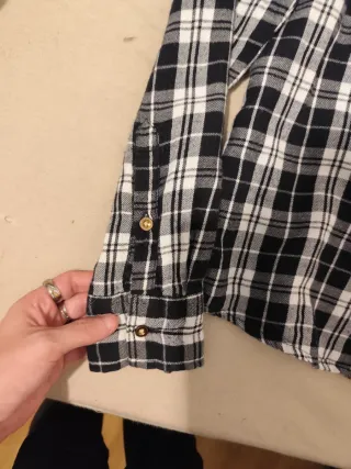 Sobrecamisa de cuadros negra y blanca