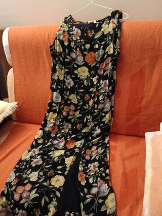Vestido floral negro verano