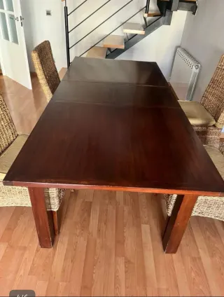 Mesa comedor extensible teka maciza