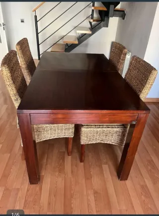 Mesa comedor extensible teka maciza