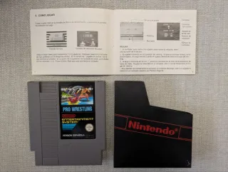 Manuale e Cartuccia di Pro Wrestling per Nintendo NES