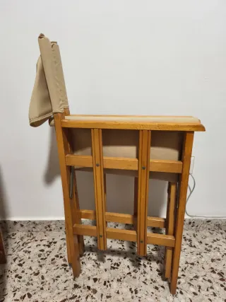 Sillas plegables de madera y tela (3 unidades)