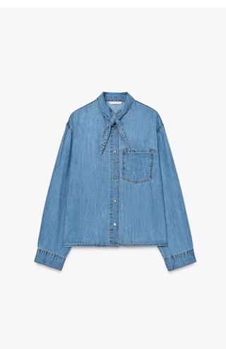 Camisa vaquera con lazo