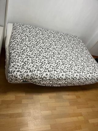 Sofá Cama Gris y Blanco