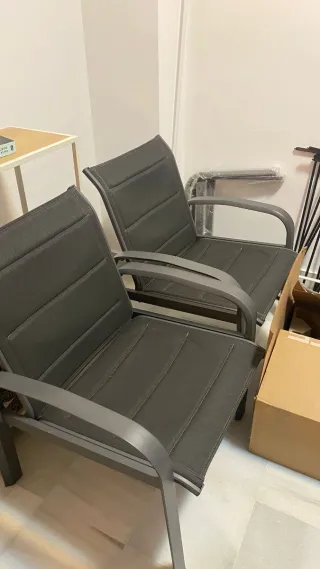 Sillas de terraza grises (Set de 2)