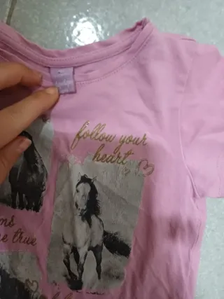 Set 2 maglie bambina cavalli 4-5 anni