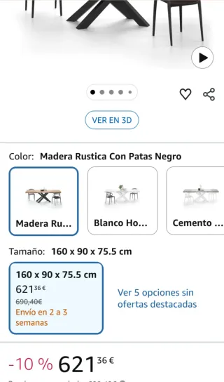 Mesa Comedor Extensible Madera y Metal