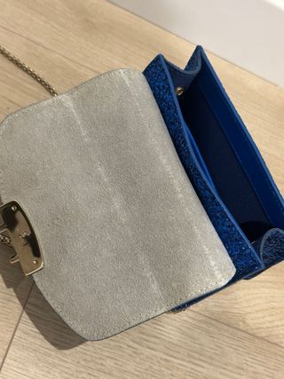 Bolso Furla Metropolis Glitter Azul Dorado