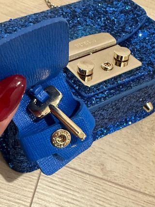 Bolso Furla Metropolis Glitter Azul Dorado