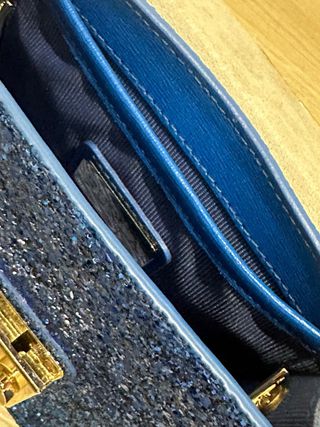 Bolso Furla Metropolis Glitter Azul Dorado