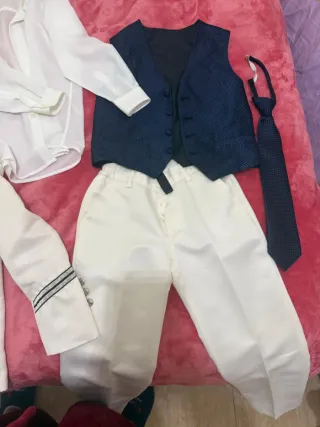 Traje de Comunión Niño Blanco Azul