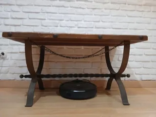 Mesa de centro madera y forja estilo castellano