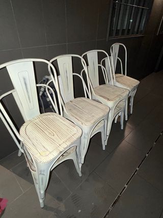 8 Sillas Metálicas Estilo Industrial