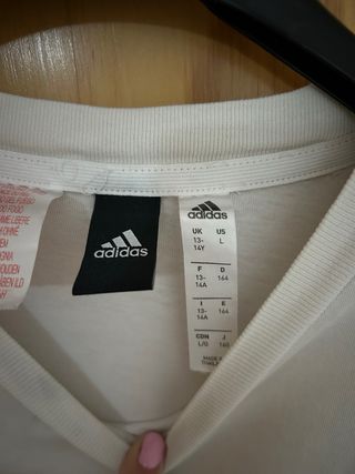 Camiseta Adidas Blanca con Rayas Negras