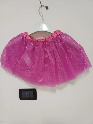 Gonna bambina 4 anni fucsia glitter