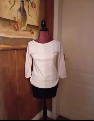 Camisa Zara manga larga blanca