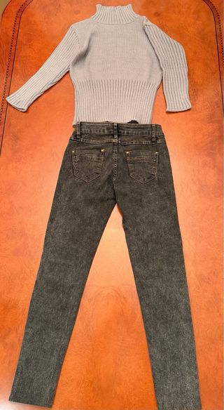 Conjunto jersey y vaqueros