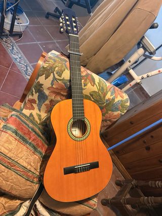 Sofá 3 plazas + 2 sillones madera y tela