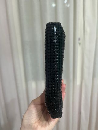 Cartera/Monedero Negro Lentejuelas Clip a mano!!!!