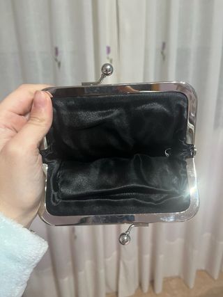 Cartera/Monedero Negro Lentejuelas Clip a mano!!!!