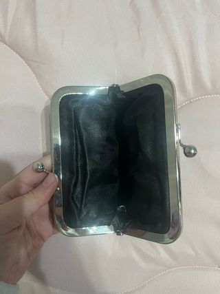 Cartera/Monedero Negro Lentejuelas Clip a mano!!!!