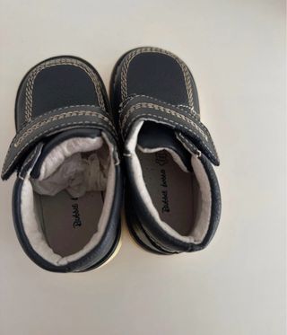 Botines piel azul marino niño