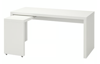 Escritorio MALM IKEA Blanco con tablero extraíble
