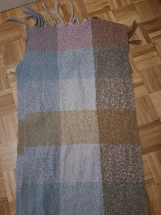 Bufanda cuadros colores azul rosa