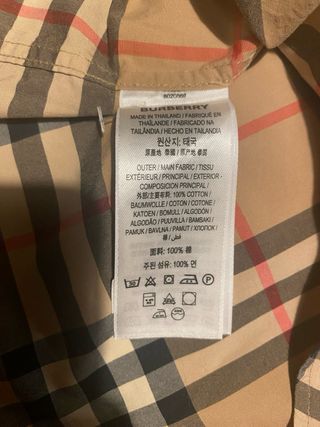Camisa Burberry ORIGINAL Hombre Beige Multicolor